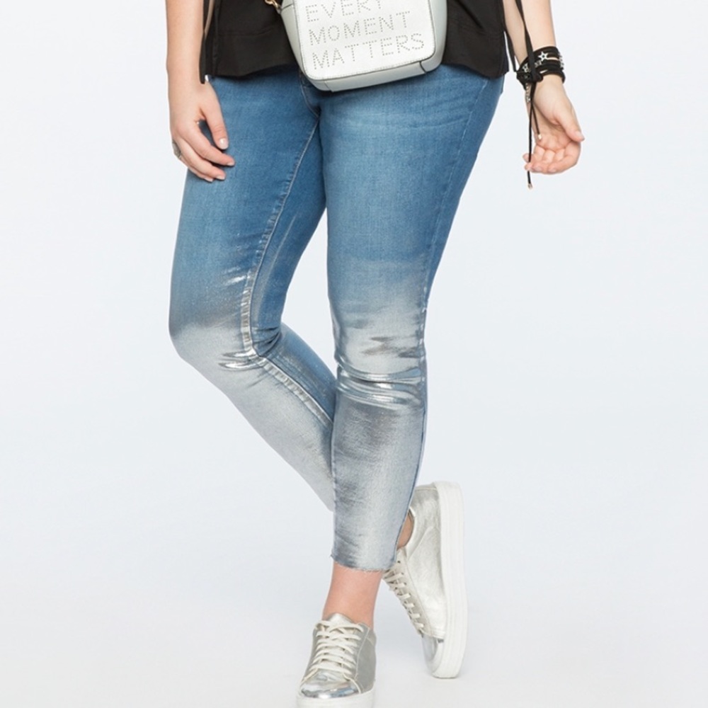 ELOQUII Metallic ombré jeans